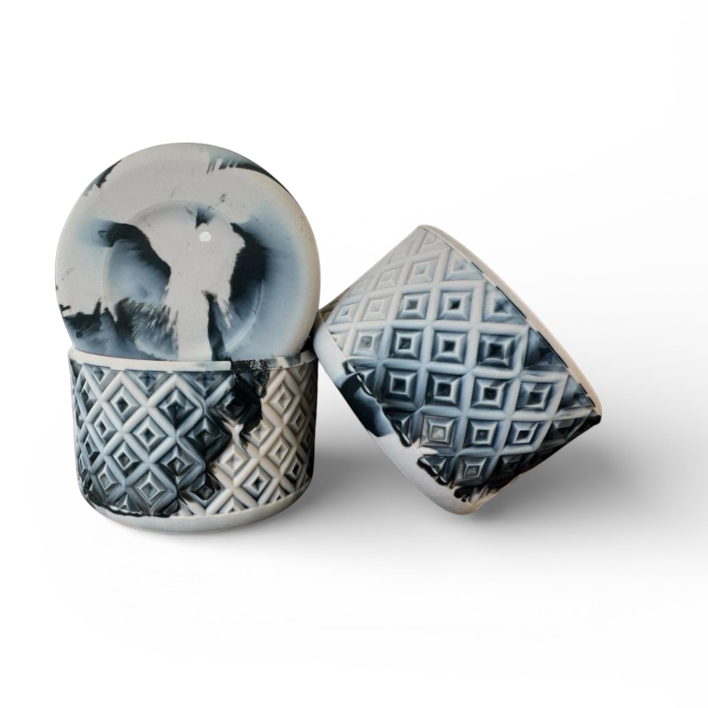 Next Nirvana ash black diamond silicone tumbler boots with a textured geometric pattern for protective cup base covers.