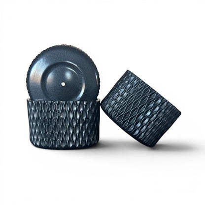 Next Nirvana Black Ice shimmer silicone tumbler boot and 3D bow straw topper set with textured wave pattern