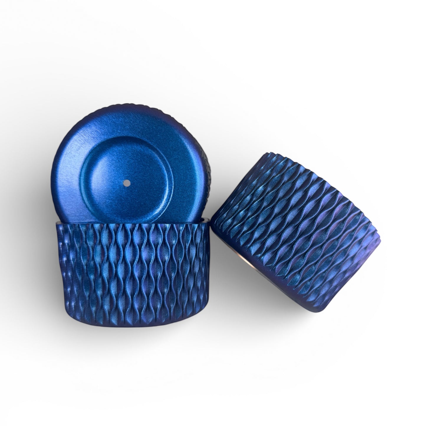 Next Nirvana blue silicone tumbler boots with a 3D textured wave pattern for 20-40oz insulated cups.