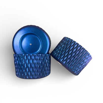 Next Nirvana blue silicone tumbler boots with a 3D textured wave pattern for 20-40oz insulated cups.