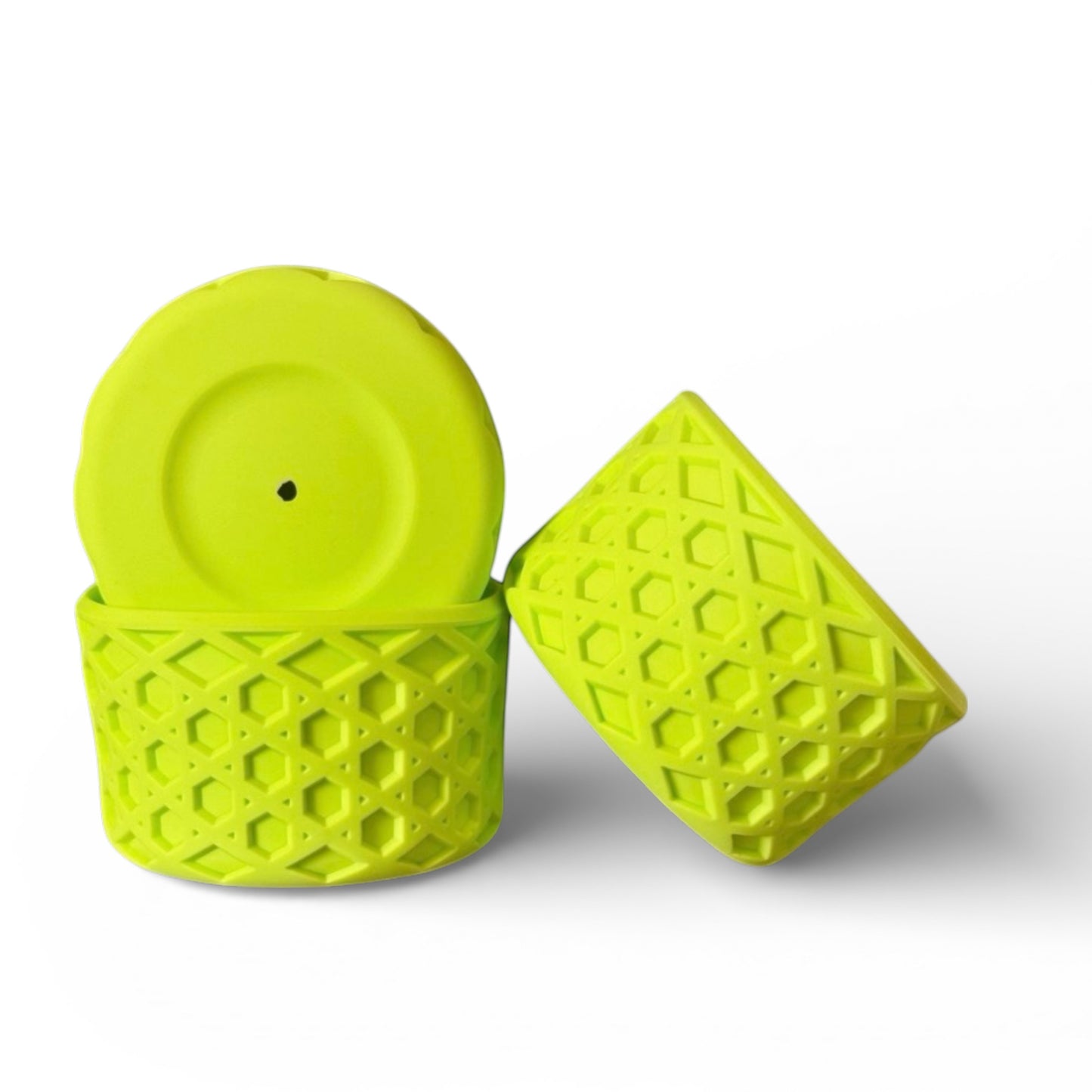 Next Nirvana bright lime silicone tumbler boot with a textured waffle pattern for non-slip protection.