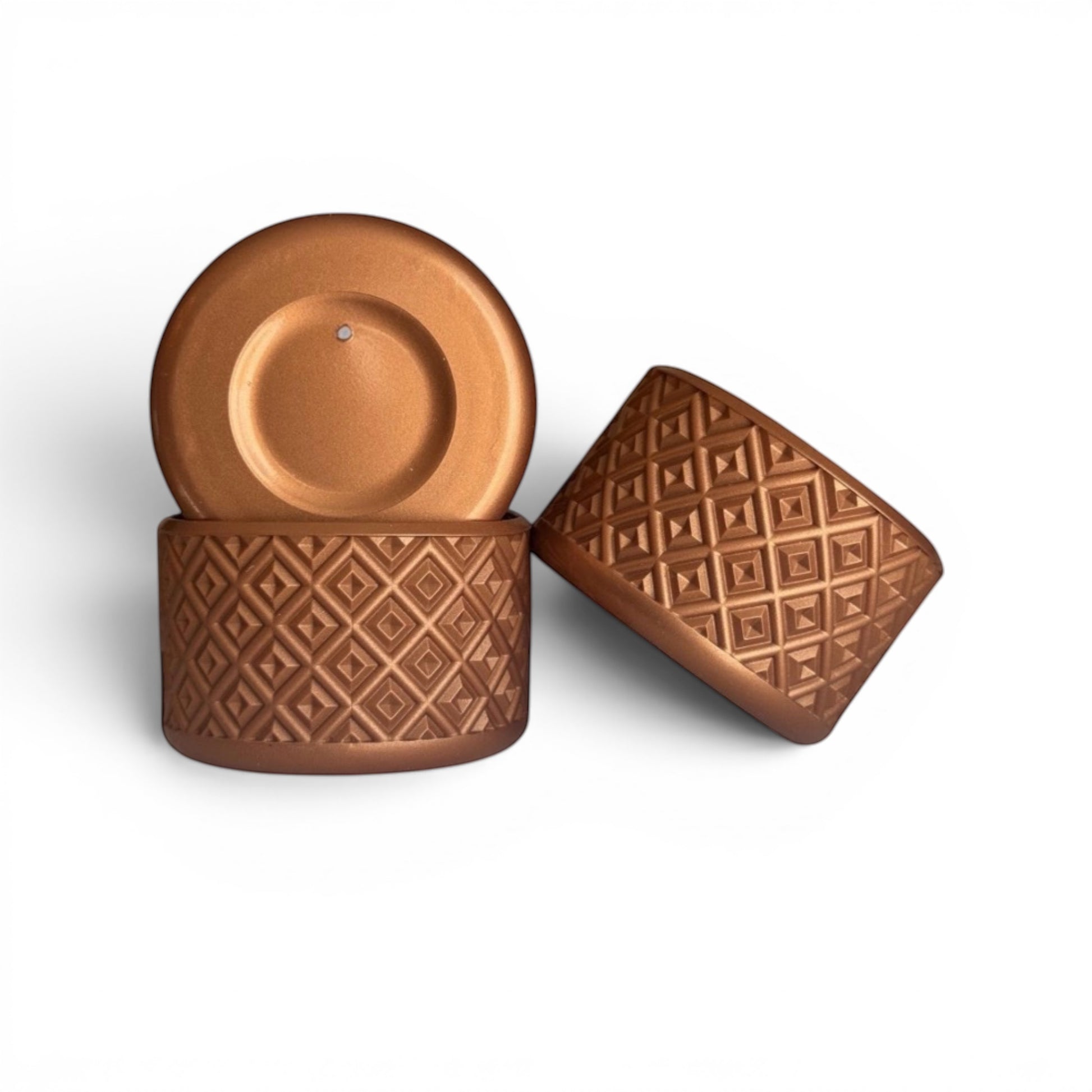 Next Nirvana bronze diamond-textured silicone tumbler boot and matching 3D bow straw topper set for insulated cups.