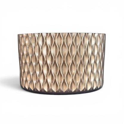 Next Nirvana champagne-colored silicone tumbler boot with a 3D textured wave pattern for 20-40oz drinkware.