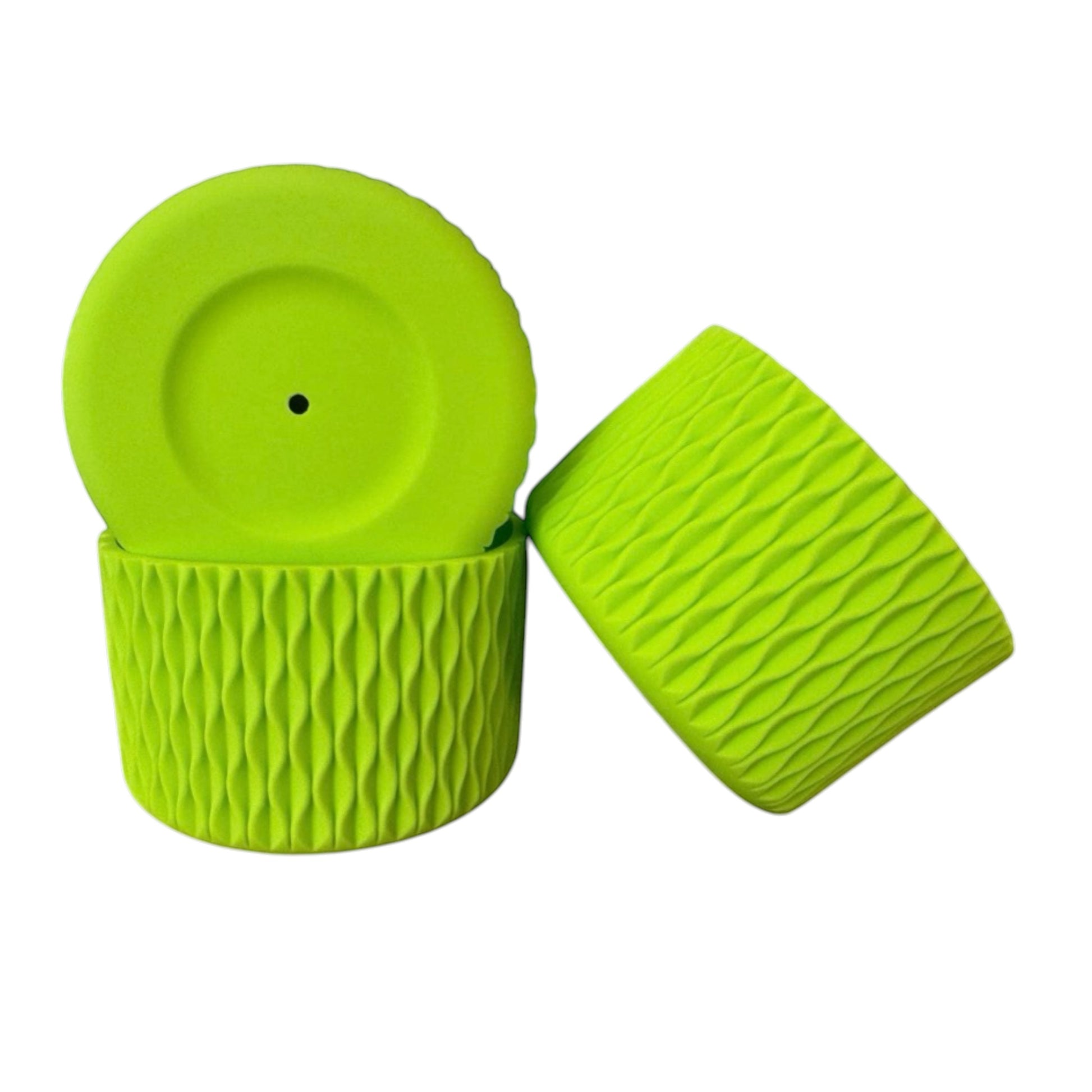 Next Nirvana electric lime silicone tumbler boot with textured wave pattern for Stanley and other tumblers