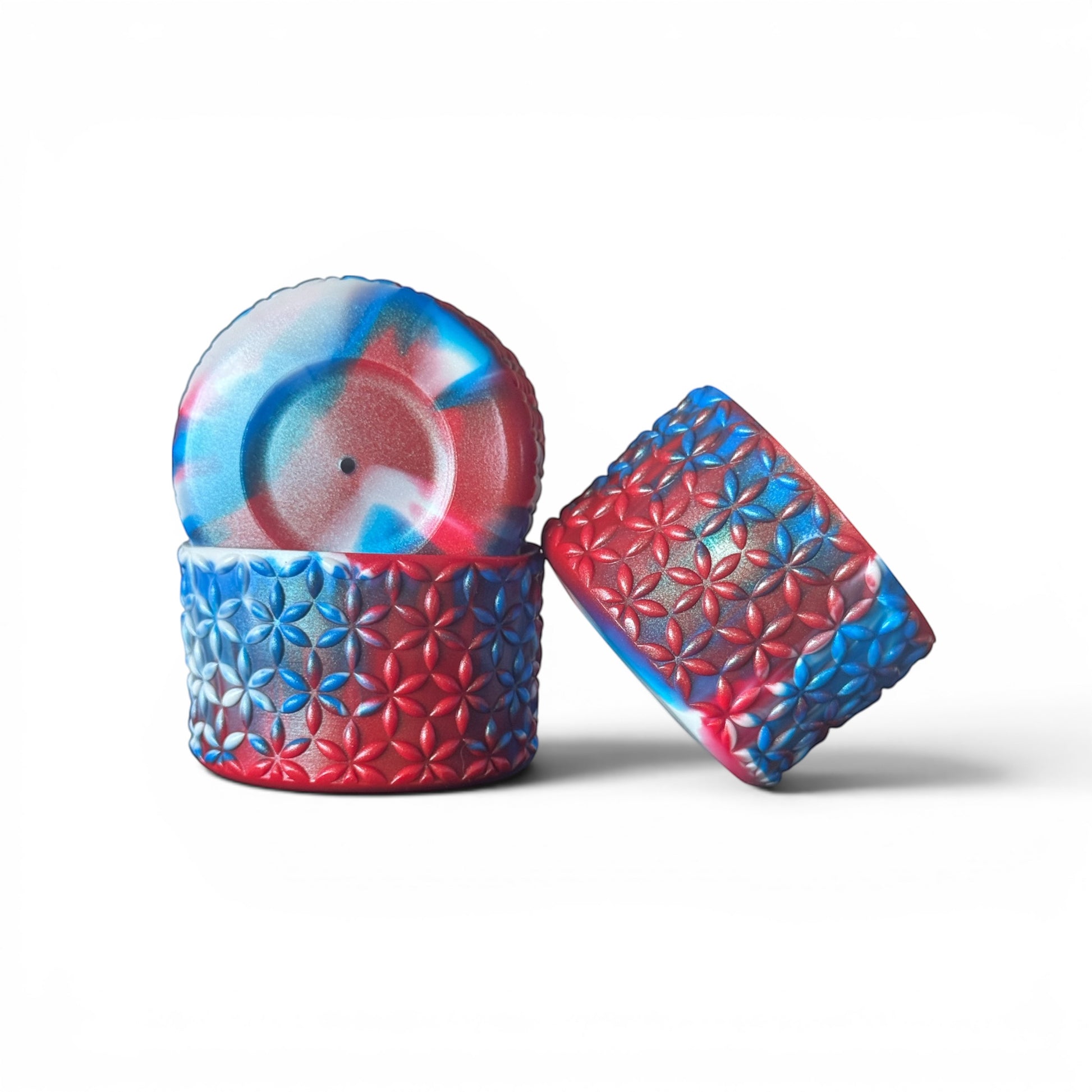 Next Nirvana red white and blue floral patterned silicone tumbler boots for 20-40oz insulated cups