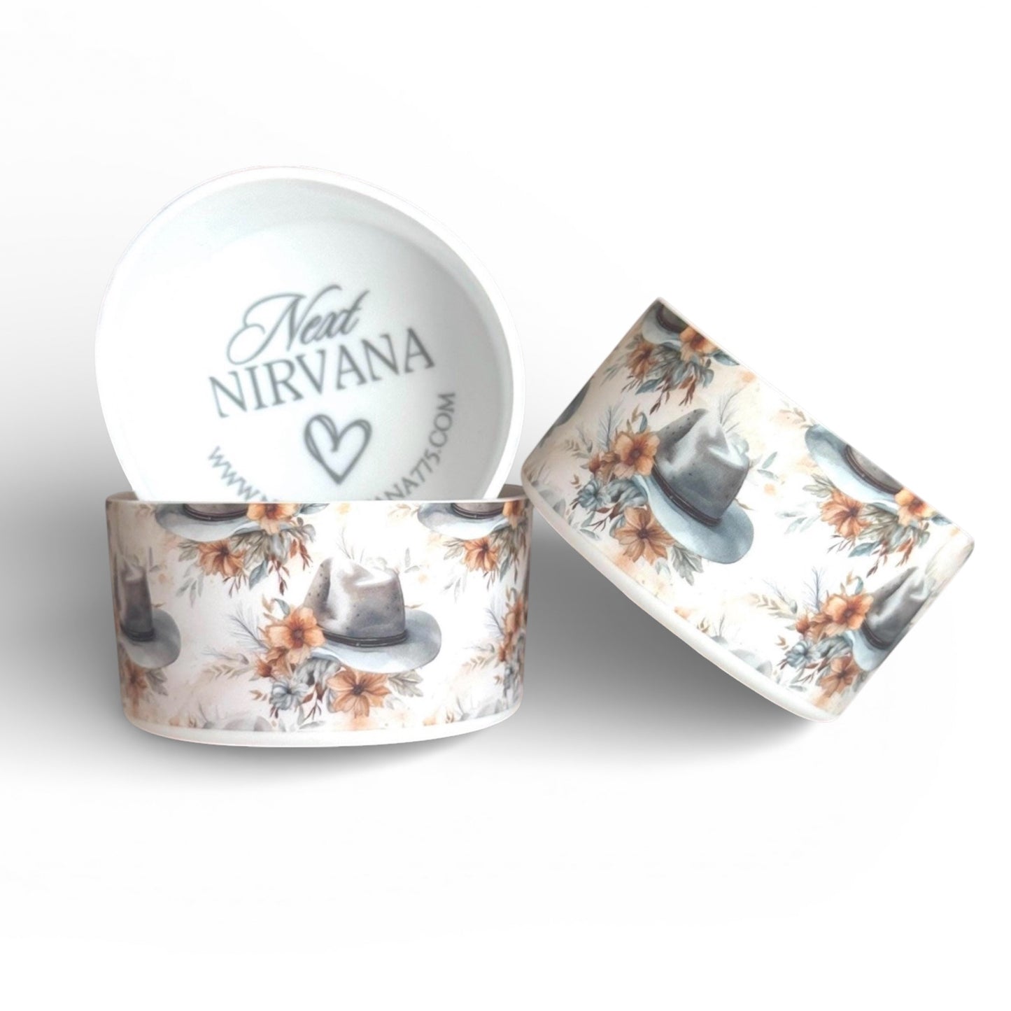 Next Nirvana floral cowboy hat print silicone tumbler boot for protective cup base