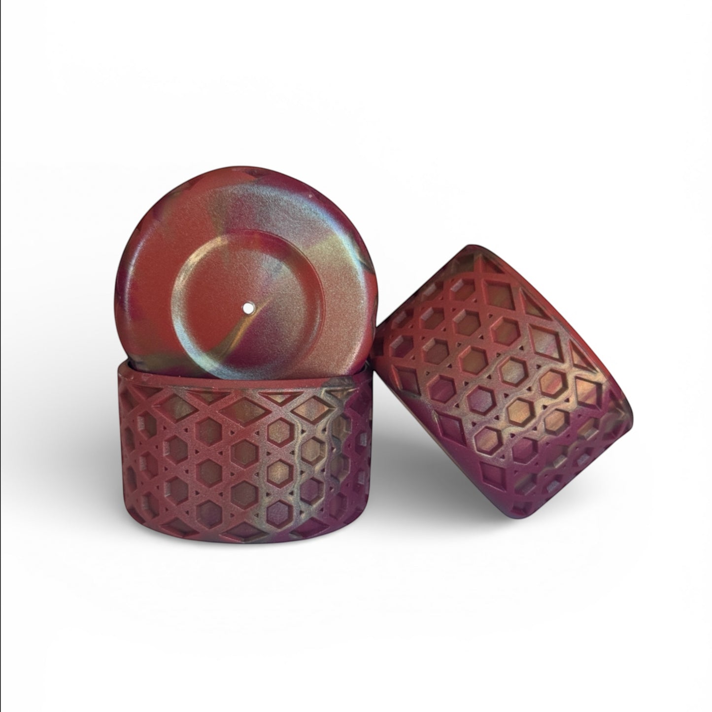 Next Nirvana country gold shimmer waffle textured silicone tumbler boots with a 3D geometric pattern