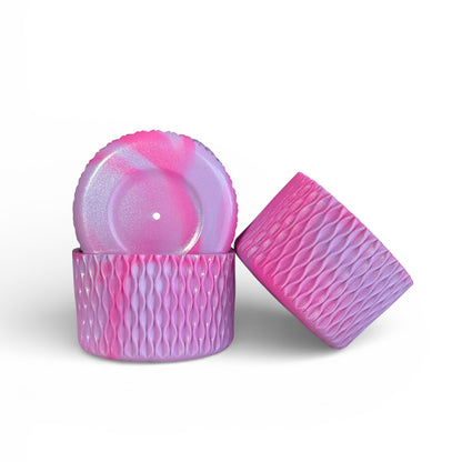 Next Nirvana lavender and pink silicone tumbler boot set with textured wave pattern for 20-40oz insulated cups