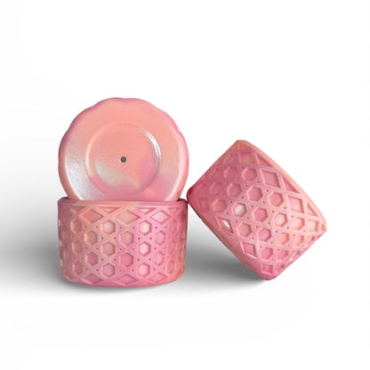 Next Nirvana mesa sunset shimmer waffle silicone tumbler boot and 3D bow straw topper set for 20-40oz cups.