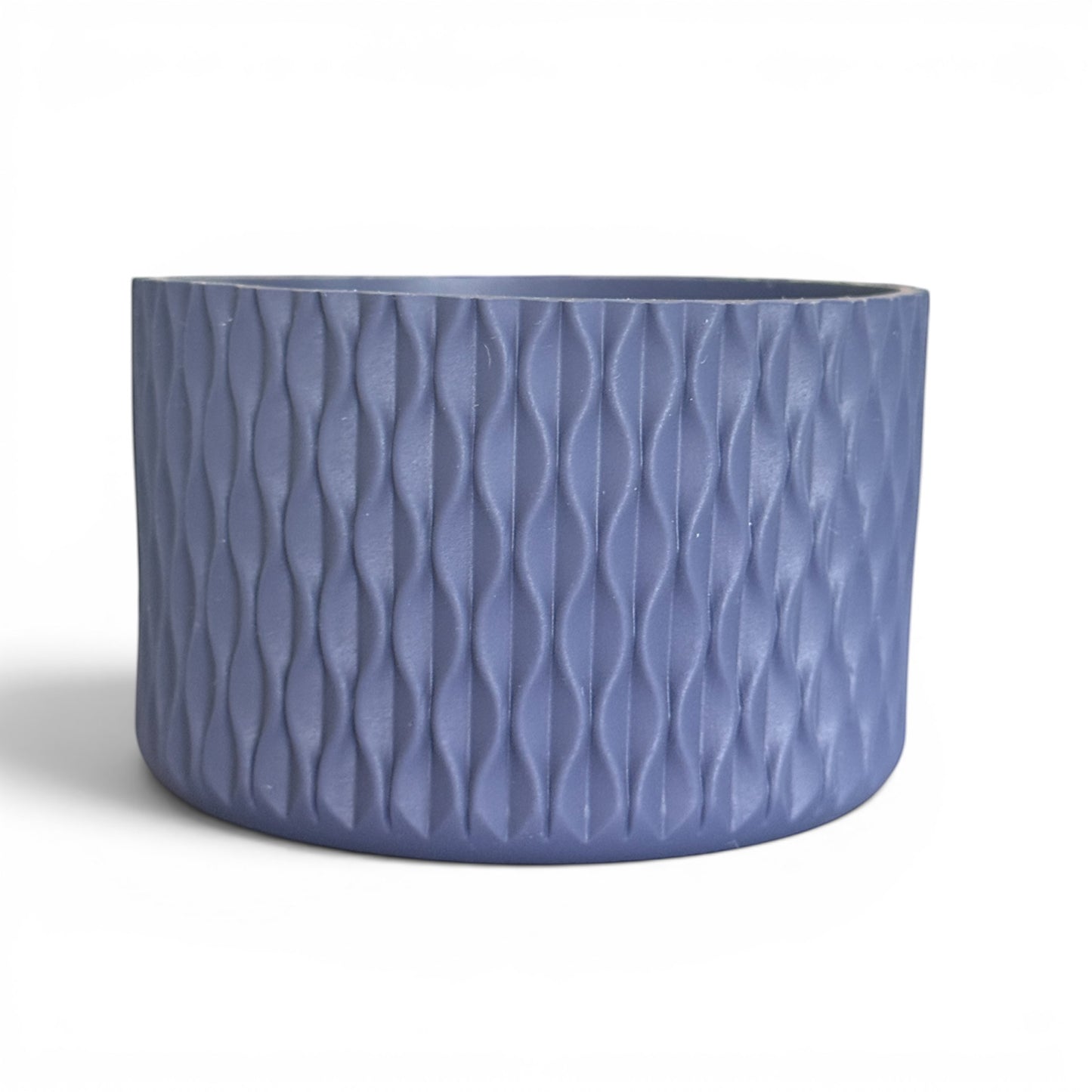 Next Nirvana navy blue silicone tumbler boot with a 3D matte wave texture for 20-40oz insulated cups.