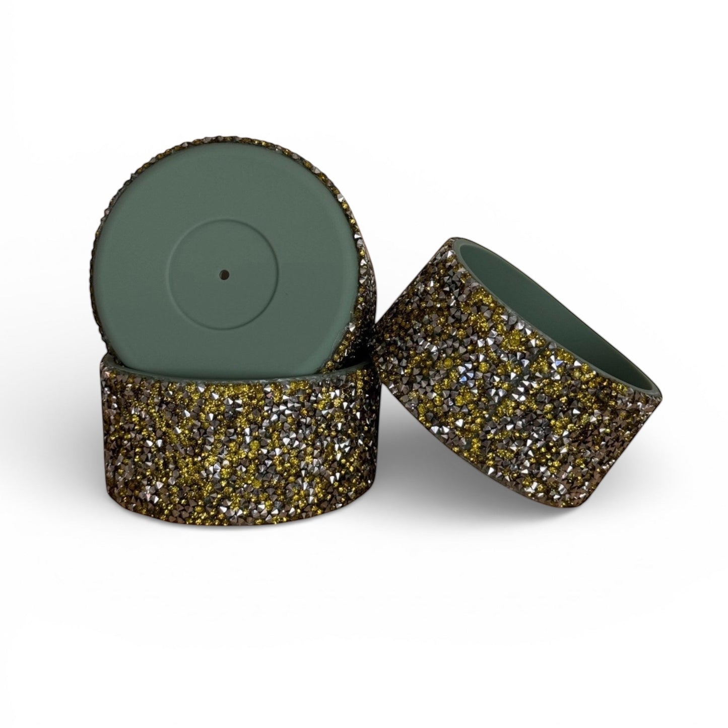 Next Nirvana peridot and gunmetal gemstone silicone tumbler boot with sparkling crystal texture for 12-40oz cups