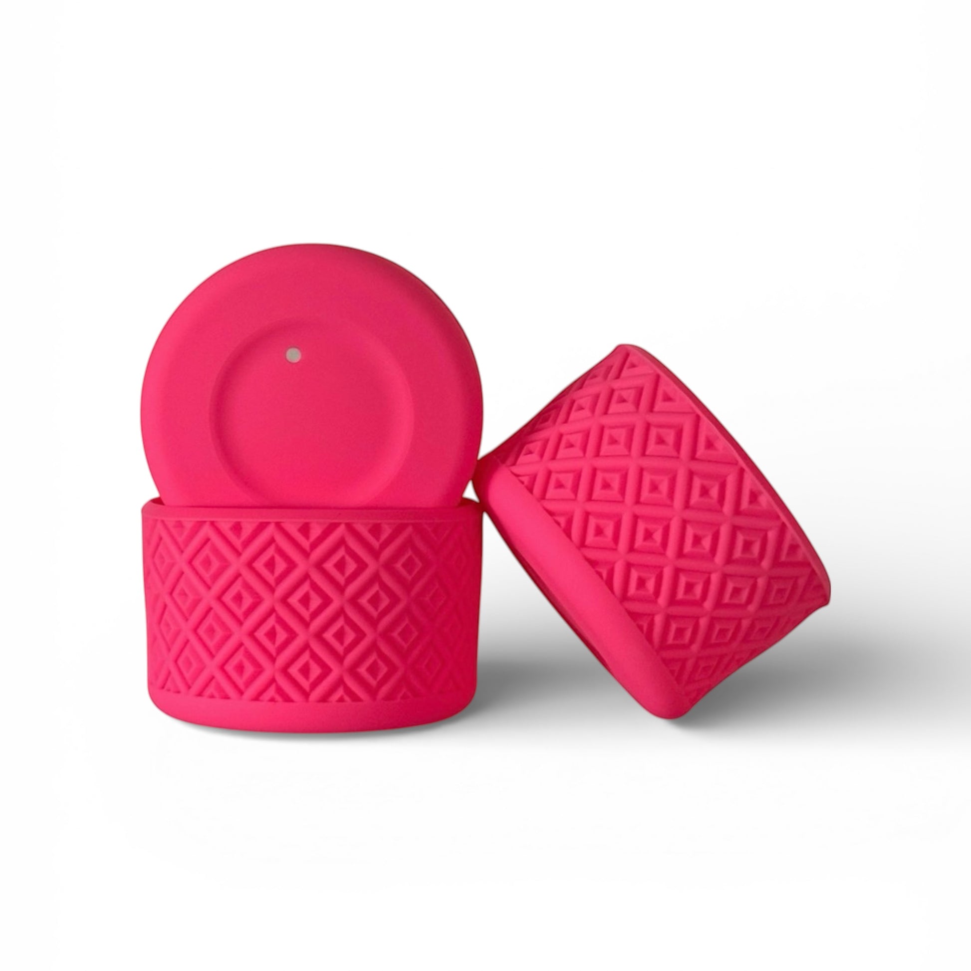 Next Nirvana Pink Parade silicone tumbler boot with a textured diamond pattern for protective non-slip grip