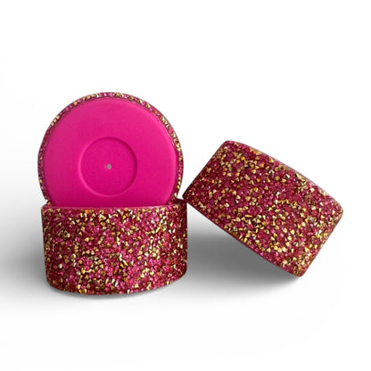 Next Nirvana pink sapphire and gold rhinestone silicone tumbler boot for protective cup base