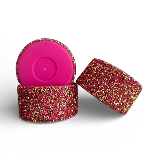 Next Nirvana pink sapphire and gold rhinestone silicone tumbler boot for protective cup base