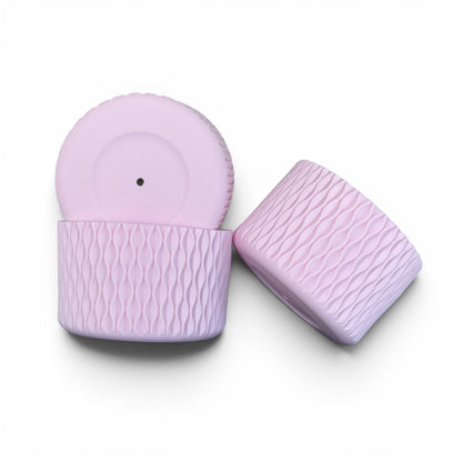 Next Nirvana matte pink silicone tumbler boot and 3D wave textured straw topper set for 20-40oz insulated cups.