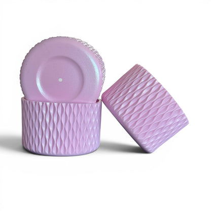 Next Nirvana pink sand shimmer silicone tumbler boot and 3D wave textured straw topper set for insulated cups