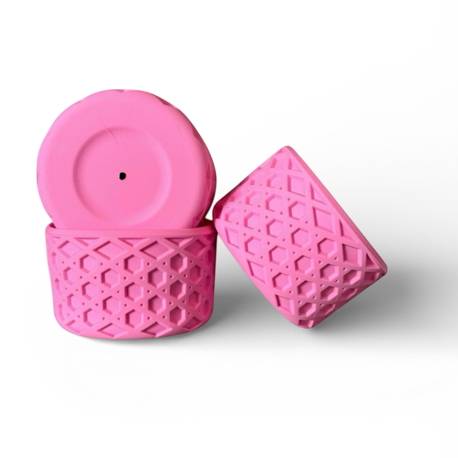 Next Nirvana Baby Bow Pink waffle-textured silicone tumbler boot for protective non-slip cup base