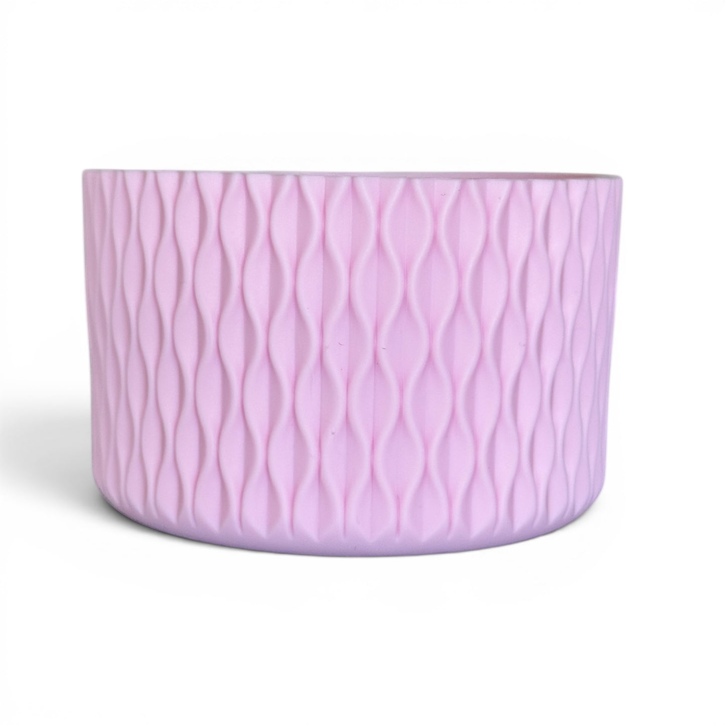 Next Nirvana matte pink silicone tumbler boot with a 3D wave texture for 20-40oz insulated drinkware protection.