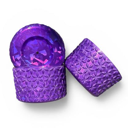 Next Nirvana purple holographic silicone tumbler boots with floral pattern for 20-40oz insulated cups.