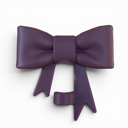 Next Nirvana dark purple matte silicone 3D bow straw topper for tumblers