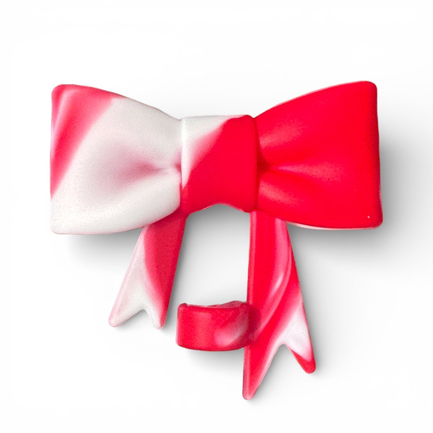 Next Nirvana red and white marbled silicone 3D bow straw topper for tumblers