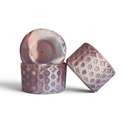 Next Nirvana rose quartz shimmer silicone tumbler boots with a 3D waffle texture for 20-40oz insulated cups.