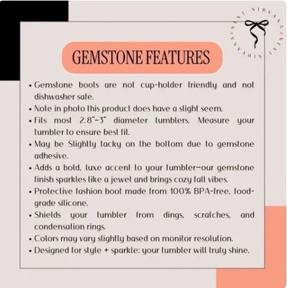 Next Nirvana Sandstone Gemstone silicone tumbler boot features list for protective fashion accessory