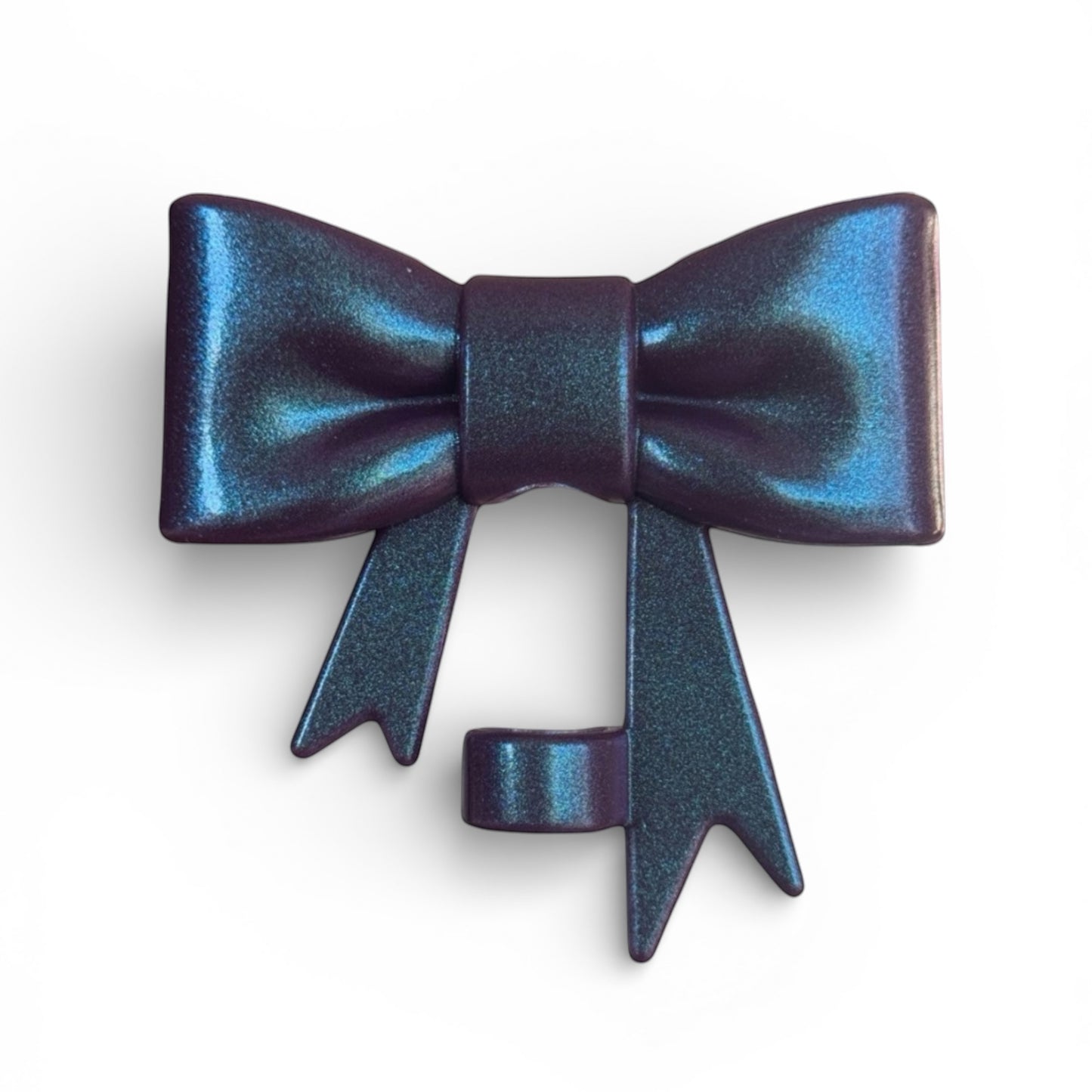Next Nirvana shimmer dark blue 3D bow straw topper for tumblers with a textured waffle finish