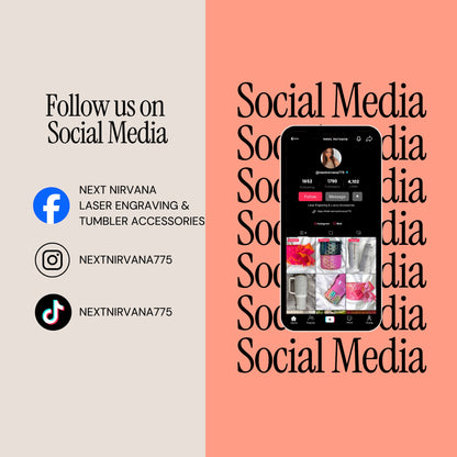Next Nirvana social media profile page showing various textured silicone tumbler boots and accessories