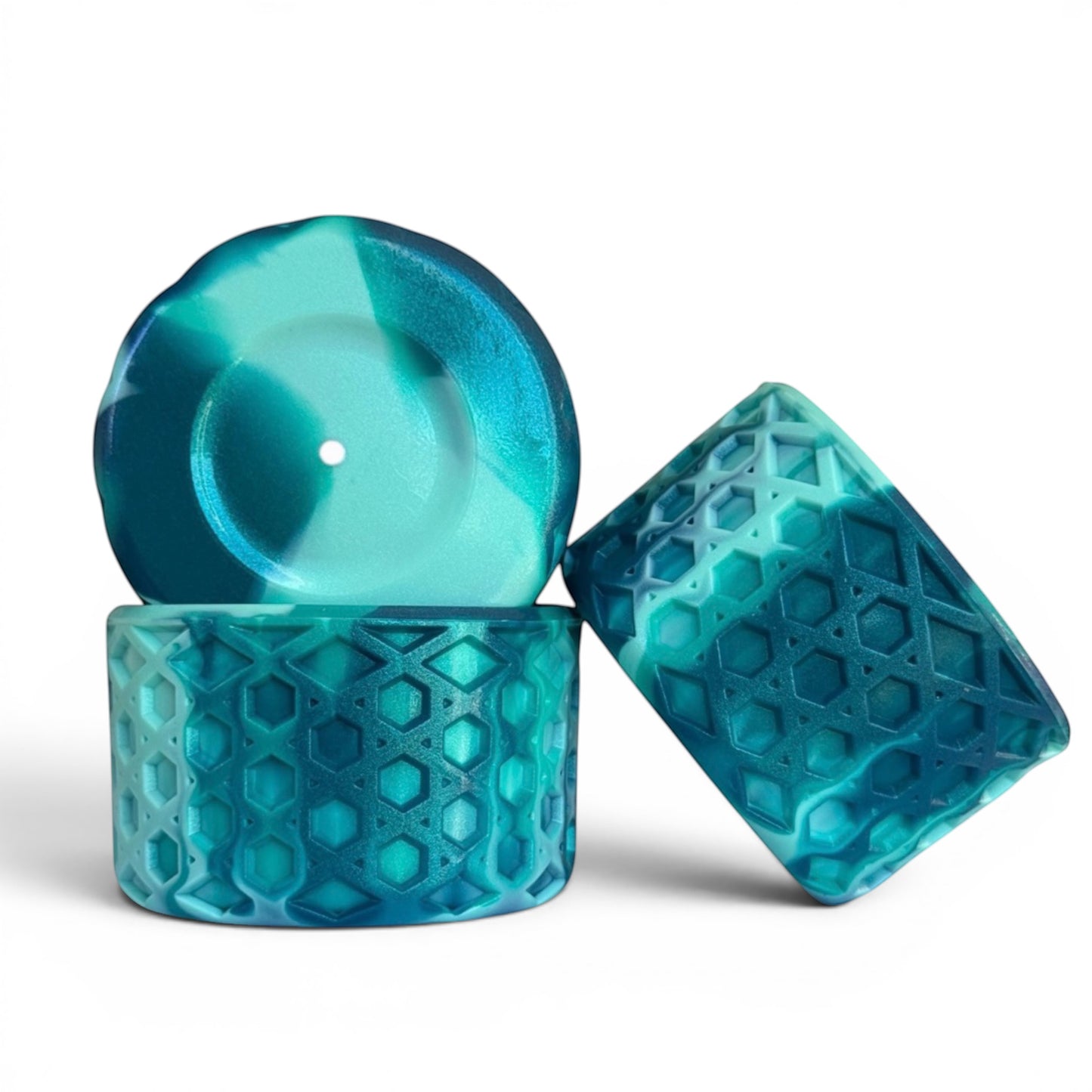 Next Nirvana teal shimmer silicone tumbler boots with 3D waffle texture for 20-40oz insulated cups