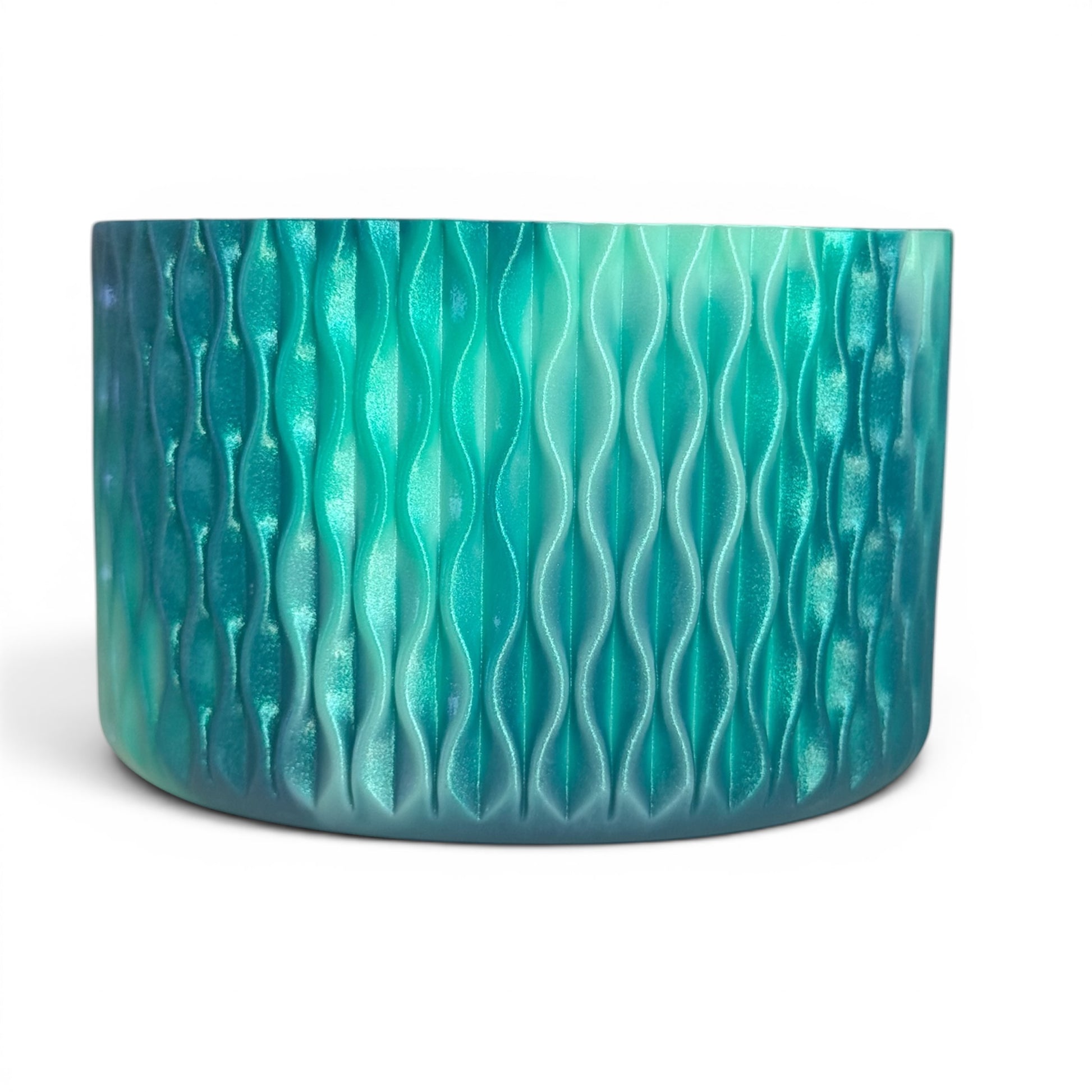 Next Nirvana teal shimmer silicone tumbler boot with a 3D wavy texture for 20oz to 40oz insulated cups