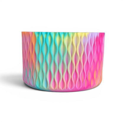 Next Nirvana silicone tumbler boot in a matte, multi-colored wave pattern for 20-40oz insulated drinkware.